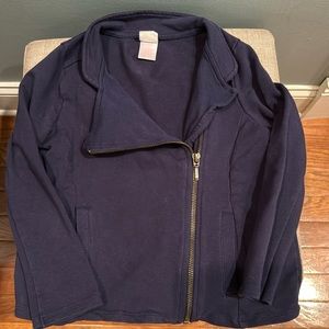 Pink Elephant navy knit moto jacket
